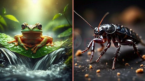 frog & cockroach