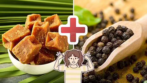 வெல்லம் + மிளகு