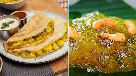 Cucumber halwa and potato dosa!