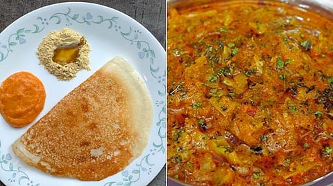 delicious lentil dosa-cabbage curry!