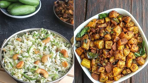 Cucumber Rice-Drumstick Potato Fry!