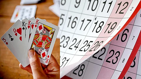 calendar and cards
