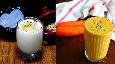 Ice Apple Milkshake and carrot milkshake
