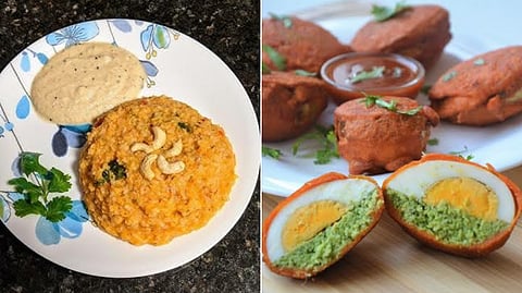 tomato Pongal-egg sammanthi