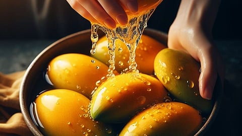 soak mangoes in water before eating