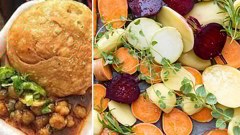 A refreshing potato salad - tasty chole kachori!