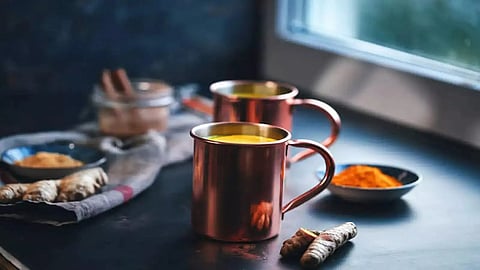 Turmeric in copper tumbler