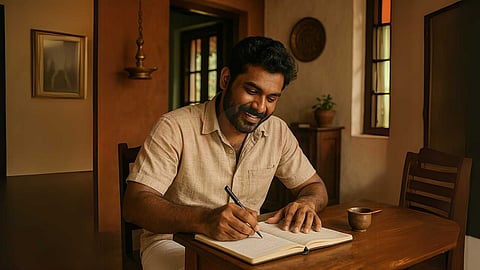 A man writing a story