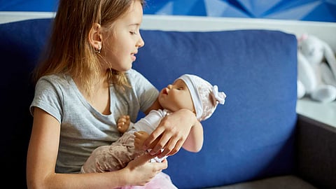 Girl baby with Toy baby