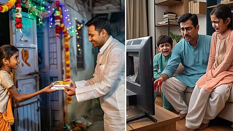 A father and his children