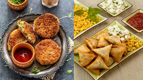 aval cutlet and cheese samosa