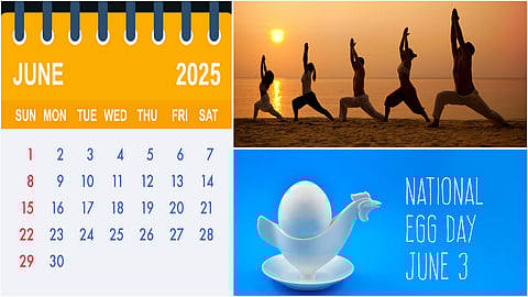 calendar, yoga day, national egg day