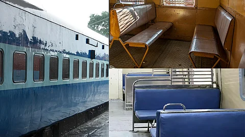 What materials are train coaches and seats made of?