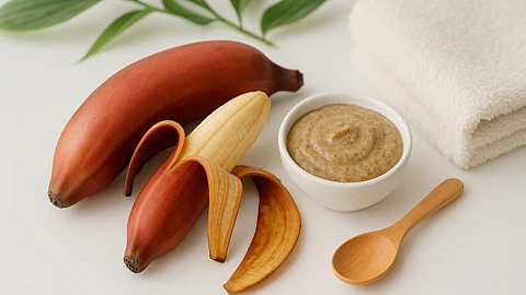 red banana peel scrub