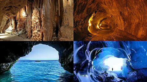 Limestone cave, Lava cave, Sea cave, Glacier Cave
