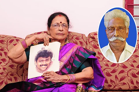 புலியூர் சரோஜா, கணவர் மற்றும் மகனுடன்