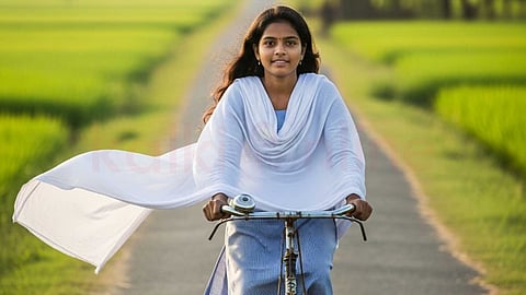 Girl riding cycle