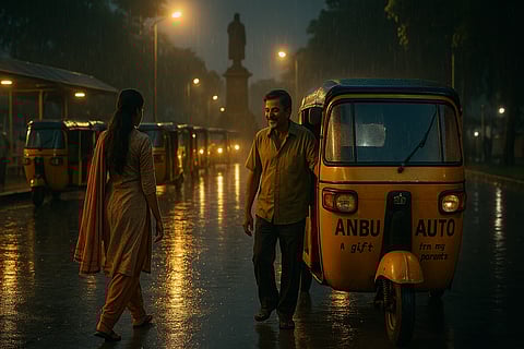girl and auto driver recreate memories