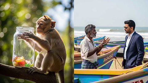 Monkey and Fisherman