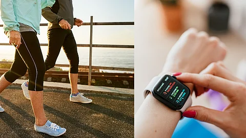 walking on a track with stopwatch