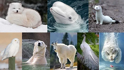 8 types of pure white animals and birds
