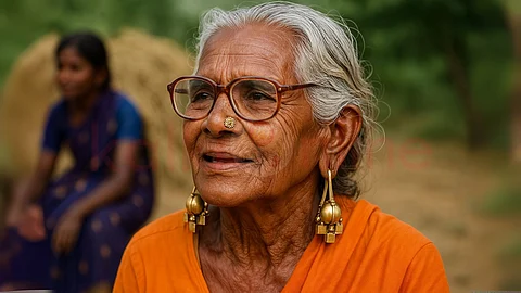 Grandmotherwearing thandatti