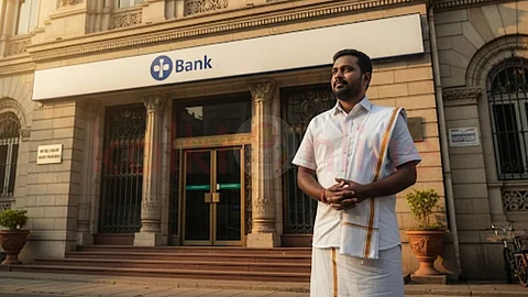 Man in front of Bank