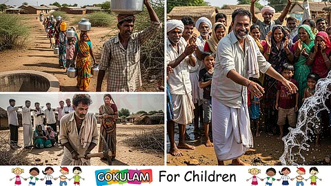 Man brings water to his village