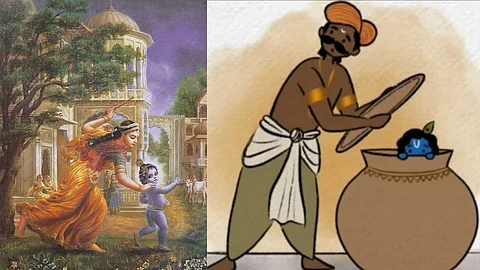 Sri Krishna with Yasotha and Thathipandan