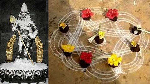 Vibhuti Abhishekam to Lord Murugan, Kolam