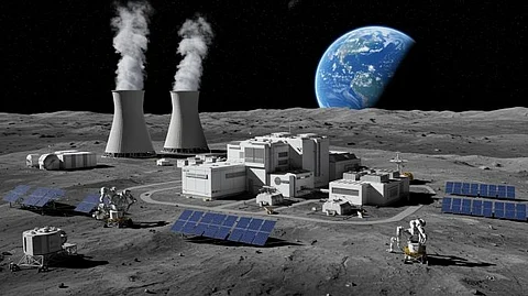 Nuclear reactor in moon