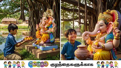 God Ganesh felt the boy's devotion