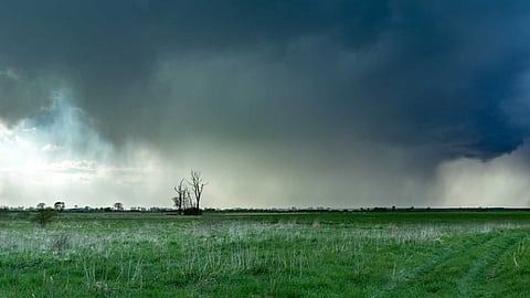 Cloudburst destroying mountainous areas