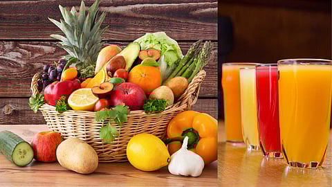 Vegetables and fruit juice