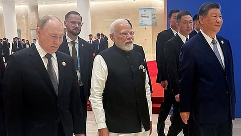 Narendra Modi, Xi Jinping, and Vladimir Putin
