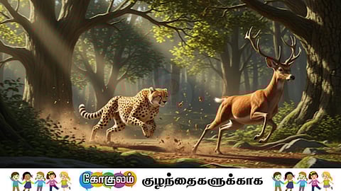 Cheetah chasing Deer