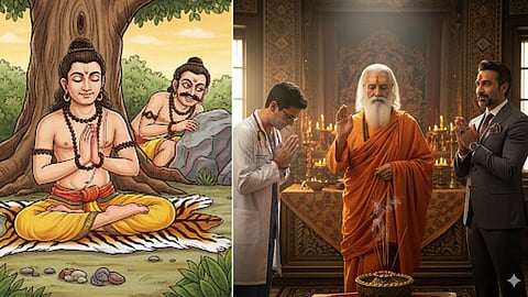 Meditator and monk