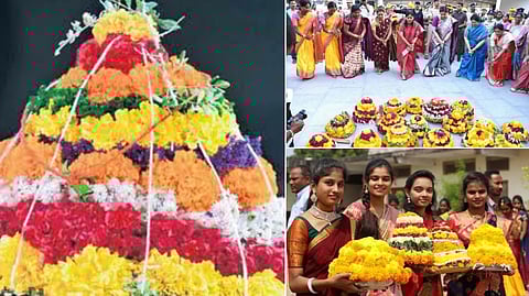 Reason for flower piles in bathukamma festival