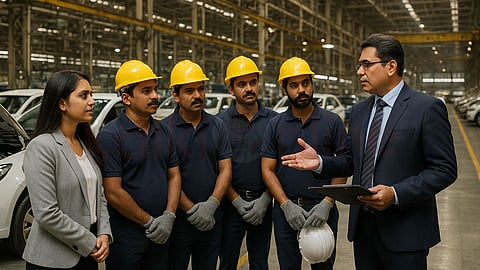 Workers Discussing