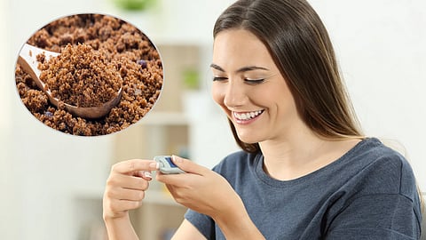 brown sugar and lady checking diabetes