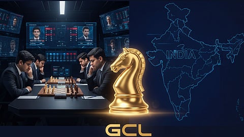 GCL: Chess players, gold knight, India map, draft day.