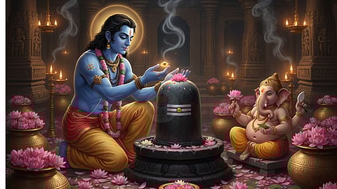 Narayana worshipped Lord Shiva by lotus flowers