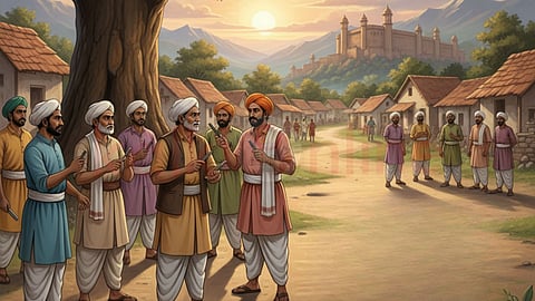 men in village