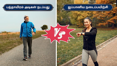 Walking ten thousand steps vs Japanese walking