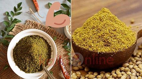 Curry leaves and dhaniya powder