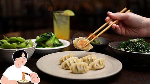 Chopstick and momos