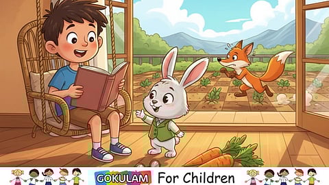 Suraj and his rabbit friend Chandha