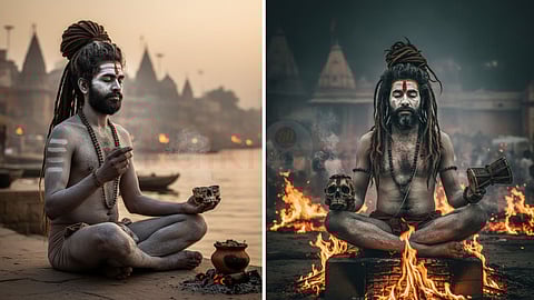 Aghoris meditating