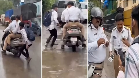 Rider confronts traffic cop