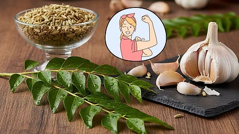 Fennel, garlic, curry leaves